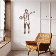 Quadro Escultura Jogador de Basquete B 80x50 Marrom