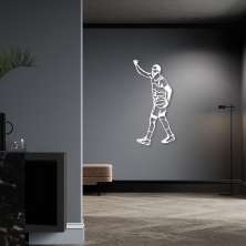 Quadro Escultura Jogador de Basquete C 200x98 Branco