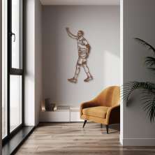 Quadro Escultura Jogador de Basquete C 200x98 Marrom