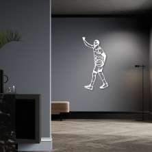 Quadro Escultura Jogador de Basquete C 80x39 Branco