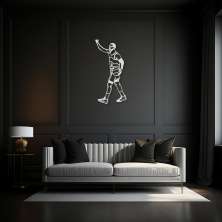 Quadro Escultura Jogador de Basquete C 80x39 Cinza