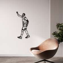 Quadro Escultura Jogador de Basquete C 80x39 Preto