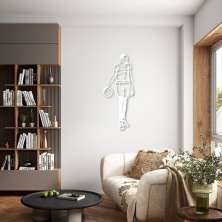Quadro Escultura Jogador de Basquete D 200x80 Branco