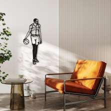 Quadro Escultura Jogador de Basquete D 200x80 Preto