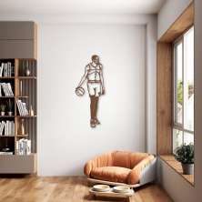 Quadro Escultura Jogador de Basquete D 80x32 Marrom