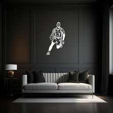 Quadro Escultura Jogador de Basquete DL 200x133 Branco