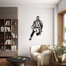 Quadro Escultura Jogador de Basquete DL 80x53 Preto