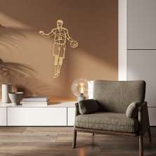 Quadro Escultura Jogador de Basquete G 100x66 Areia