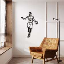 Quadro Escultura Jogador de Basquete G 100x66 Preto