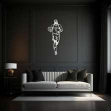 Quadro Escultura Jogador de Basquete H 100x42 Cinza