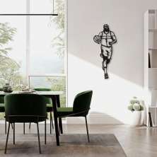 Quadro Escultura Jogador de Basquete H 80x33 Preto