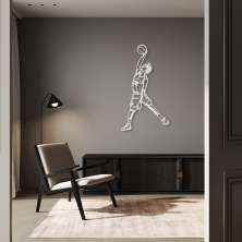 Quadro Escultura Jogador de Basquete J 80x53 Cinza