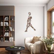 Quadro Escultura Jogador de Basquete J 80x53 Marrom