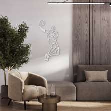 Quadro Escultura Jogador de Basquete K 80x32 Cinza