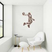 Quadro Escultura Jogador de Basquete L 200x169 Marrom