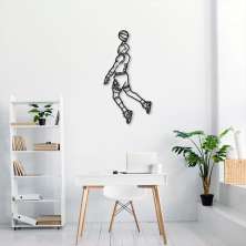 Quadro Escultura Jogador de Basquete M 100x51 Preto