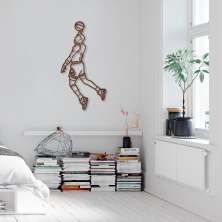 Quadro Escultura Jogador de Basquete M 150x76 Marrom