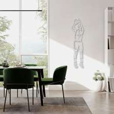 Quadro Escultura Jogador de Basquete S 150x37 Cinza
