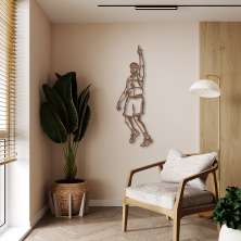 Quadro Escultura Jogador de Basquete T 200x71 Marrom