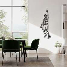 Quadro Escultura Jogador de Basquete T 200x71 Preto