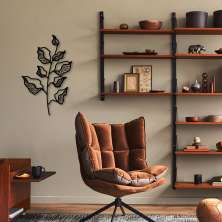 Quadro Escultura Line Flower 100x62 Preto