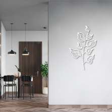 Quadro Escultura Line Flower 80x50 Branco