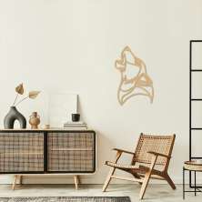 Quadro Escultura Lobo Uivando One Line 150x97 Areia