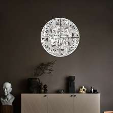 Quadro Escultura Mandala Abstrata 60x60 Branco