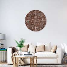 Quadro Escultura Mandala Abstrata 60x60 Marrom