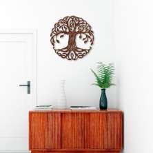 Quadro Escultura Mandala Árvore da Vida 2 60x60 Marrom