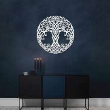 Quadro Escultura Mandala Árvore da Vida 3 120x120 Branco
