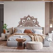 Quadro Escultura Mandala Floral Geometrico C 60x59 Marrom