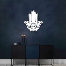 Quadro Escultura Mandala Mão de Hamsa 2 90x82 Branco