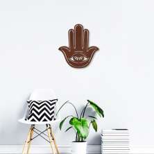 Quadro Escultura Mandala Mão de Hamsa 2 90x82 Marrom