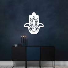 Quadro Escultura Mandala Mão de Hamsa 90x82 Branco