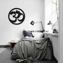 Quadro Escultura Mandala Om 60x60 Preto