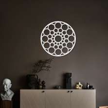Quadro Escultura Mandala Orbital 90x90 Branco