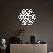 Quadro Escultura Mandala de Circulos 60x53 Branco