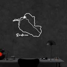 Quadro Escultura Mapa Estado de Rondonia 90x73 Branco