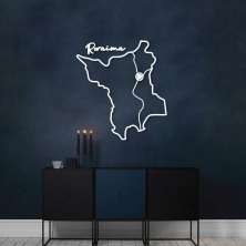 Quadro Escultura Mapa Estado de Roraima 90x82 Branco