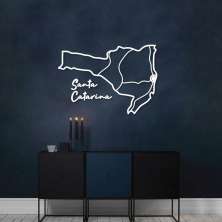 Quadro Escultura Mapa Estado de SC 150x105 Branco