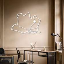 Quadro Escultura Mapa Estado do Amazonas 120x85 Branco