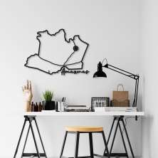 Quadro Escultura Mapa Estado do Amazonas 150x107 Preto