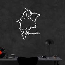 Quadro Escultura Mapa Estado do Maranhão 150x112 Branco