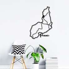 Quadro Escultura Mapa Estado do Piauí 90x63 Preto