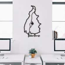 Quadro Escultura Mapa Estado do Tocantins 150x81 Preto