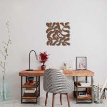 Quadro Escultura Matisse Floral 60x59 Marrom