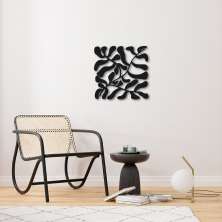 Quadro Escultura Matisse Floral 60x59 Preto