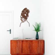 Quadro Escultura Mulher Negra 150x76 Marrom
