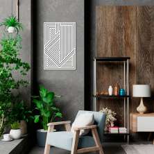 Quadro Escultura Painel Abstrato Triângulo 100x67 Branco